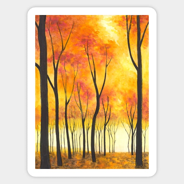 Autumn Forest III ~ Watercolor Painting Sticker by aurin